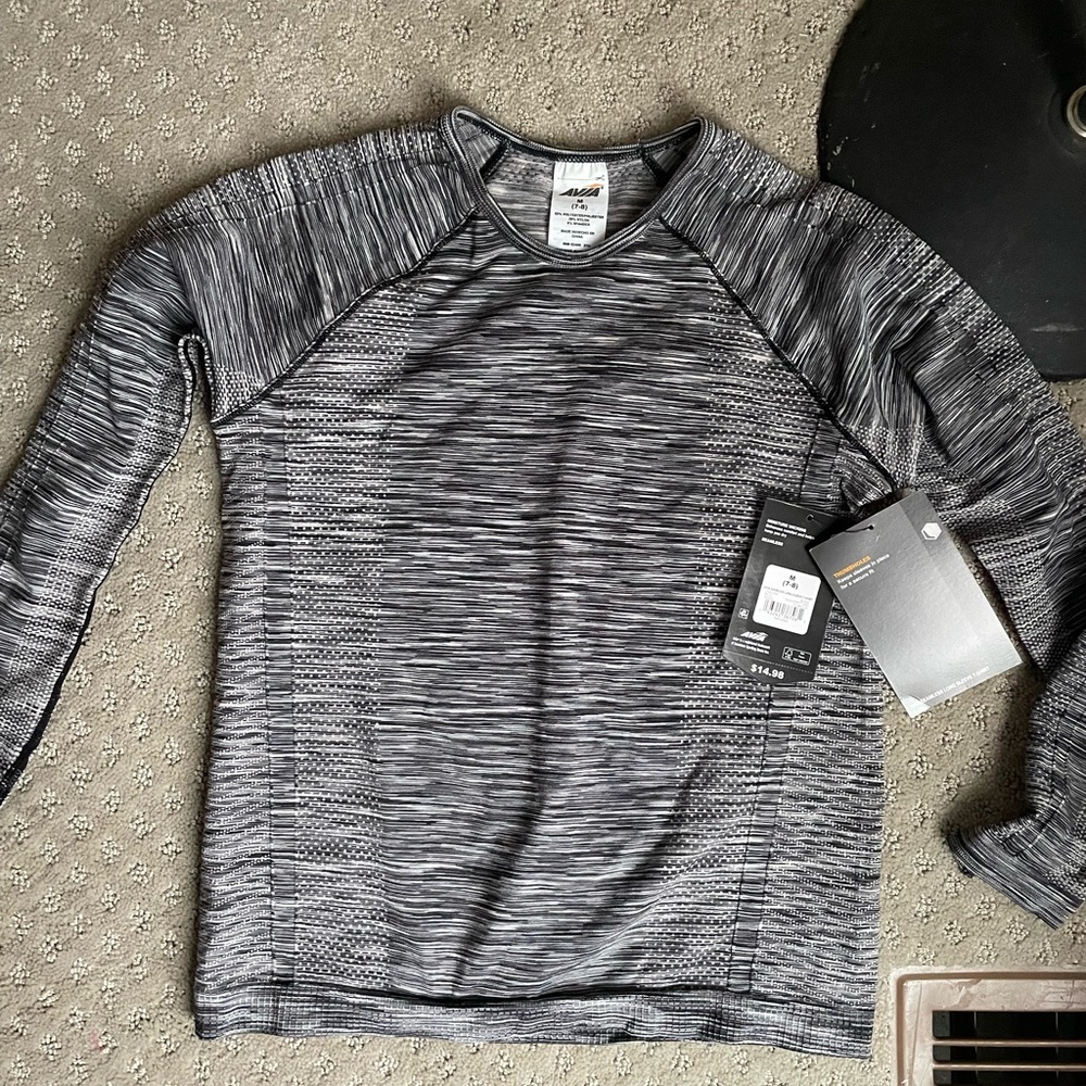 Avia Kids Long Sleeve Tee - Charcoal and Light Gray